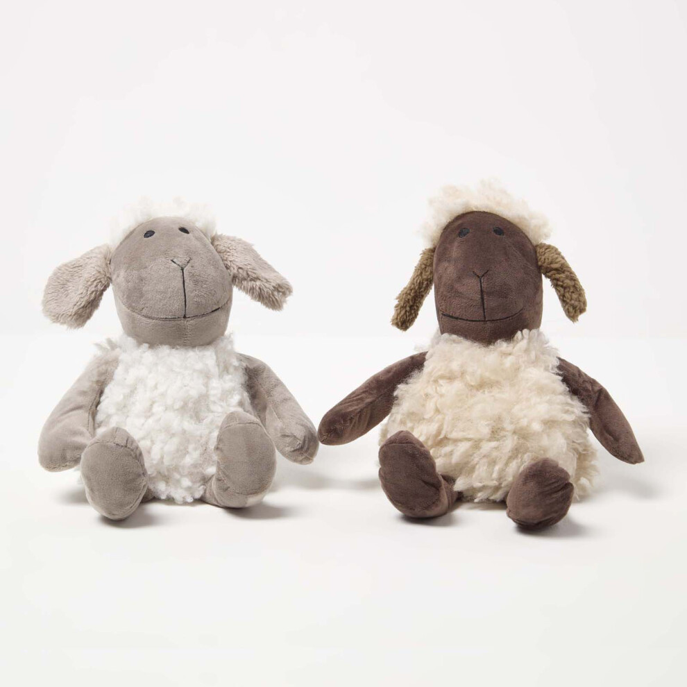 HOMESCAPES Sheep Doorstop - Set of 2 - Animal Door Stops