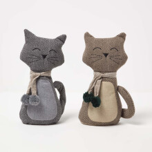 HOMESCAPES Cat Door Stop - Set of 2 - Animal Door Stops