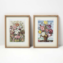 HOMESCAPES Original Wall Decoration Botanical Flowers Set of Decorative Frames