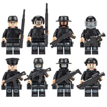 (Style I) Elite Forces Minifigure Set - Military and SWAT Building Blocks for Action-Oriented Play