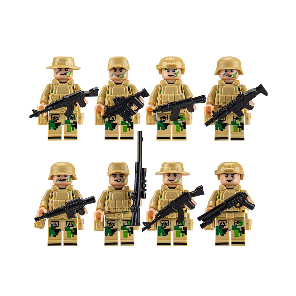 (Style L) Elite Forces Minifigure Set - Military and SWAT Building Blocks for Action-Oriented Play