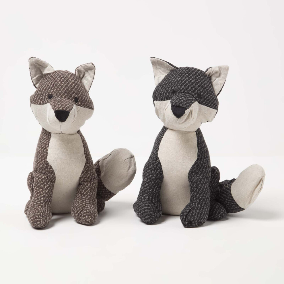 HOMESCAPES Fox Door Stop - Set of 2 - Animal Door Stops