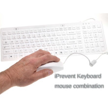 I-Prevent Waterproof Keyboard & Mouse Set White IPK-W1 & IPM- W1