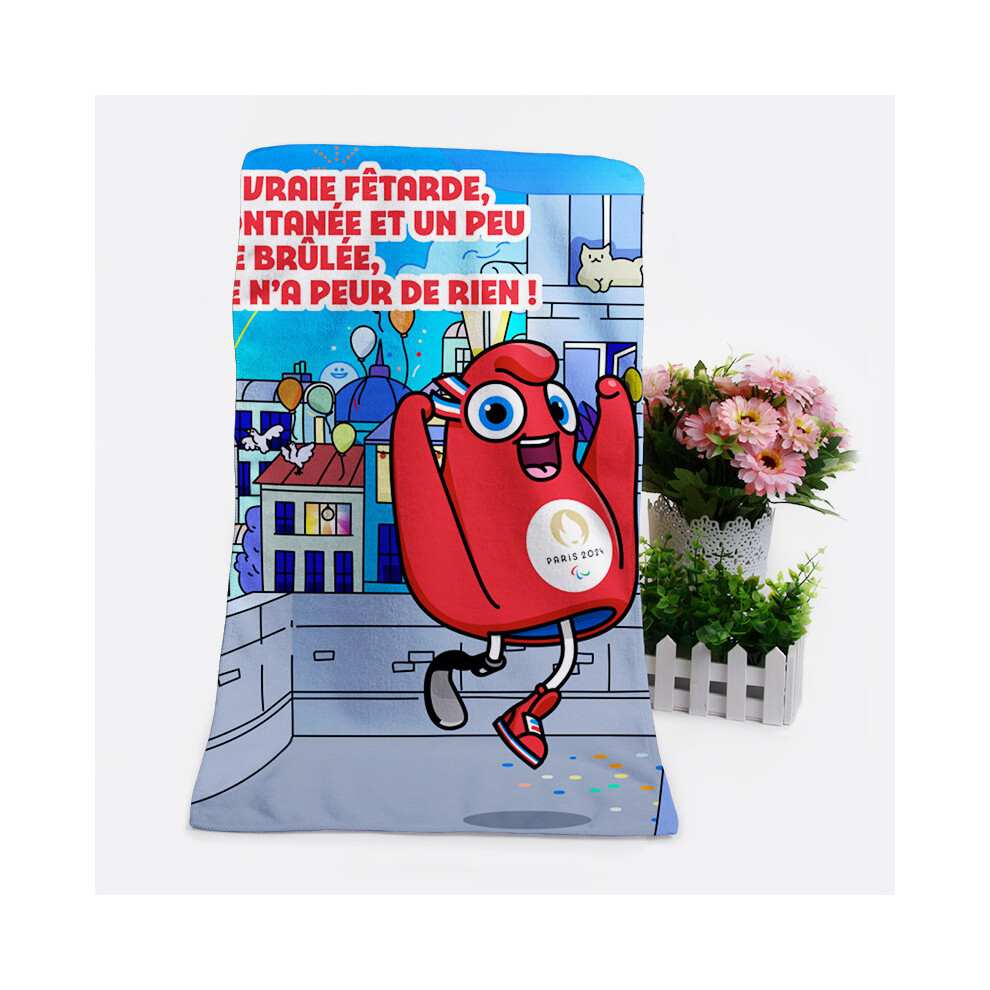 (STYLE 1, 35x70cm) Frige Paris Olympics Mascot Towel Face Cloth Souvenir Fashion Towel-image-OPC-PDZHBZT-NEW