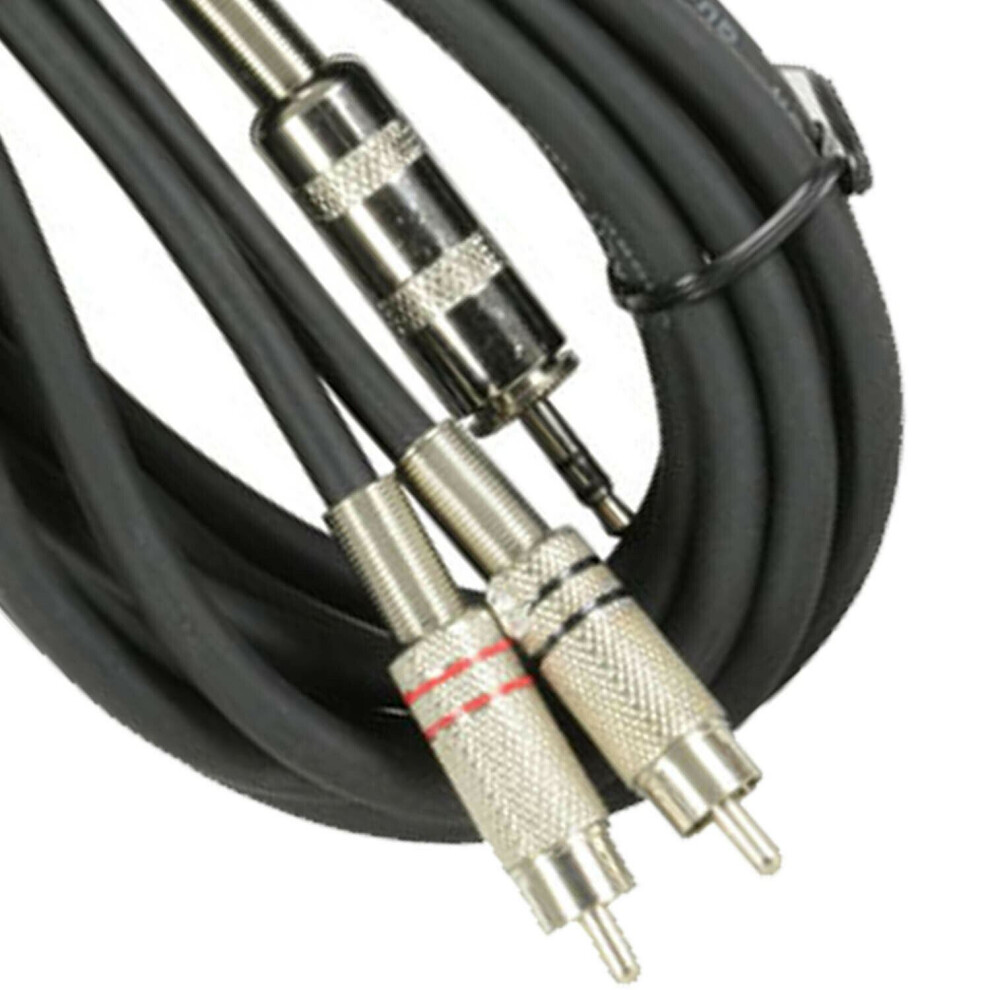 Citronic High Quality Classic 3.5Mm Trs Jack To 2 X Rca Phono Leads 3M 5015972071014