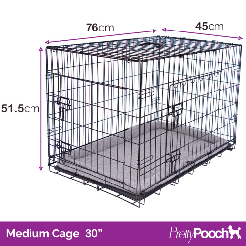 (Medium) Foldable Dog Crate with Microfibre Cloth - 5 sizes 2