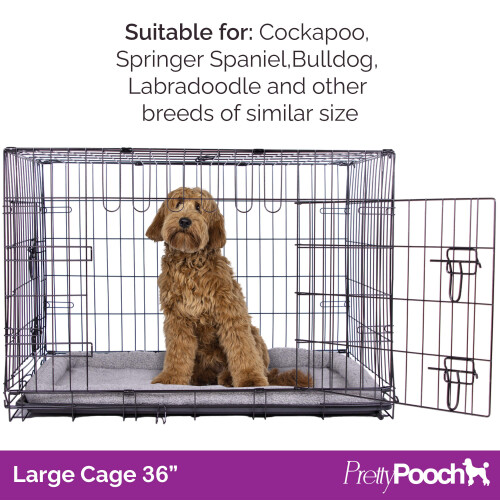 (Large) Foldable Dog Crate with Microfibre Cloth - 5 sizes