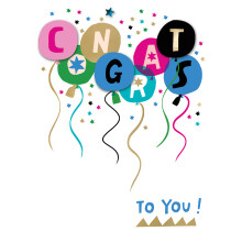 Congrats To You! Any Celebration Hand-Finished Congratulations Greeting Card