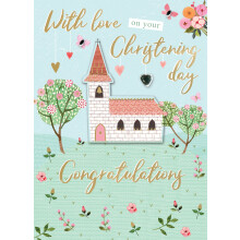 Congratulations On Your Christening Day Blessed Joy Hand-Finished Greeting Card