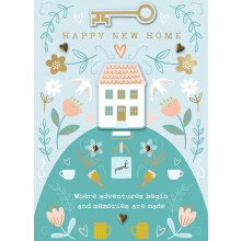 Happy New Home Hilltop Happiness! Hand-Finished New Home Greeting Card