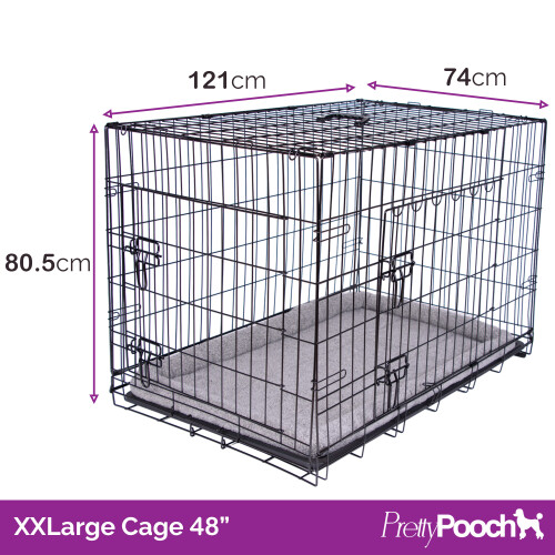 (XX-Large) Foldable Dog Crate with Microfibre Cloth - 5 sizes 2