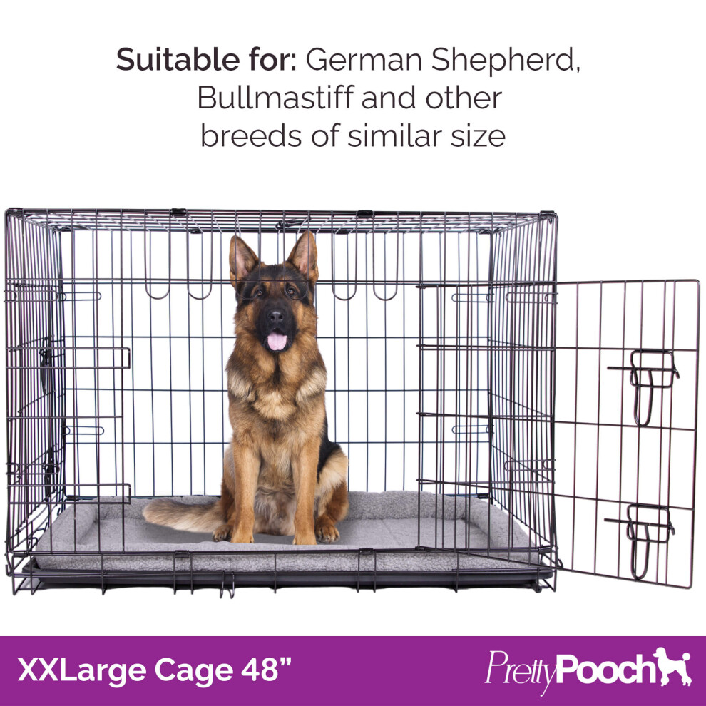 Dog Cage Pet Metal Crate - Tray, Bed & 2 Microfibre Cloths - XXL