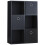 Vida Designs (Black, Black) Durham 6 Cube Shelf Drawer Bookcase with 3 Baskets 1