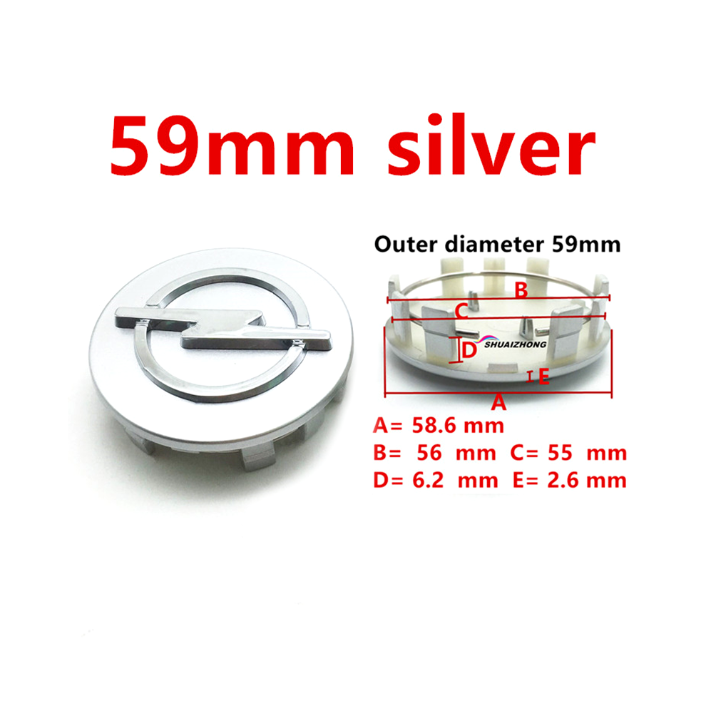 (4Pcs 59Mm ) 4Pcs 56Mm 59Mm 60Mm 64Mm 68Mm For Car Wheel Center Hub Caps Rim Cover Silver 8105270348097