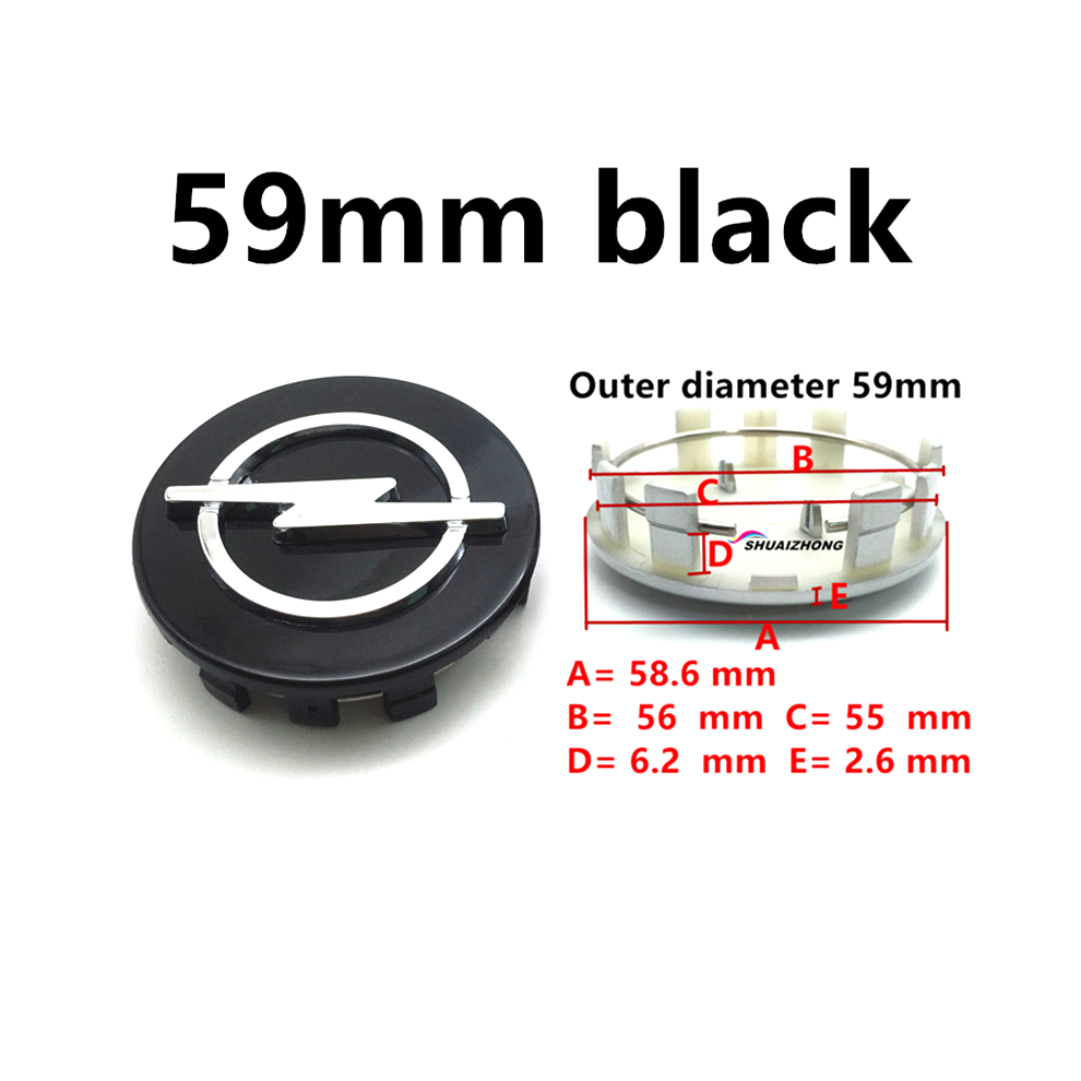 (4Pcs 59Mm ) 4Pcs 56Mm 59Mm 60Mm 64Mm 68Mm For Car Wheel Center Hub Caps Rim Cover Black 8105270348080