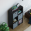 Vida Designs (Black, Grey) Durham 6 Cube Shelf Drawer Bookcase with 3 Baskets 9
