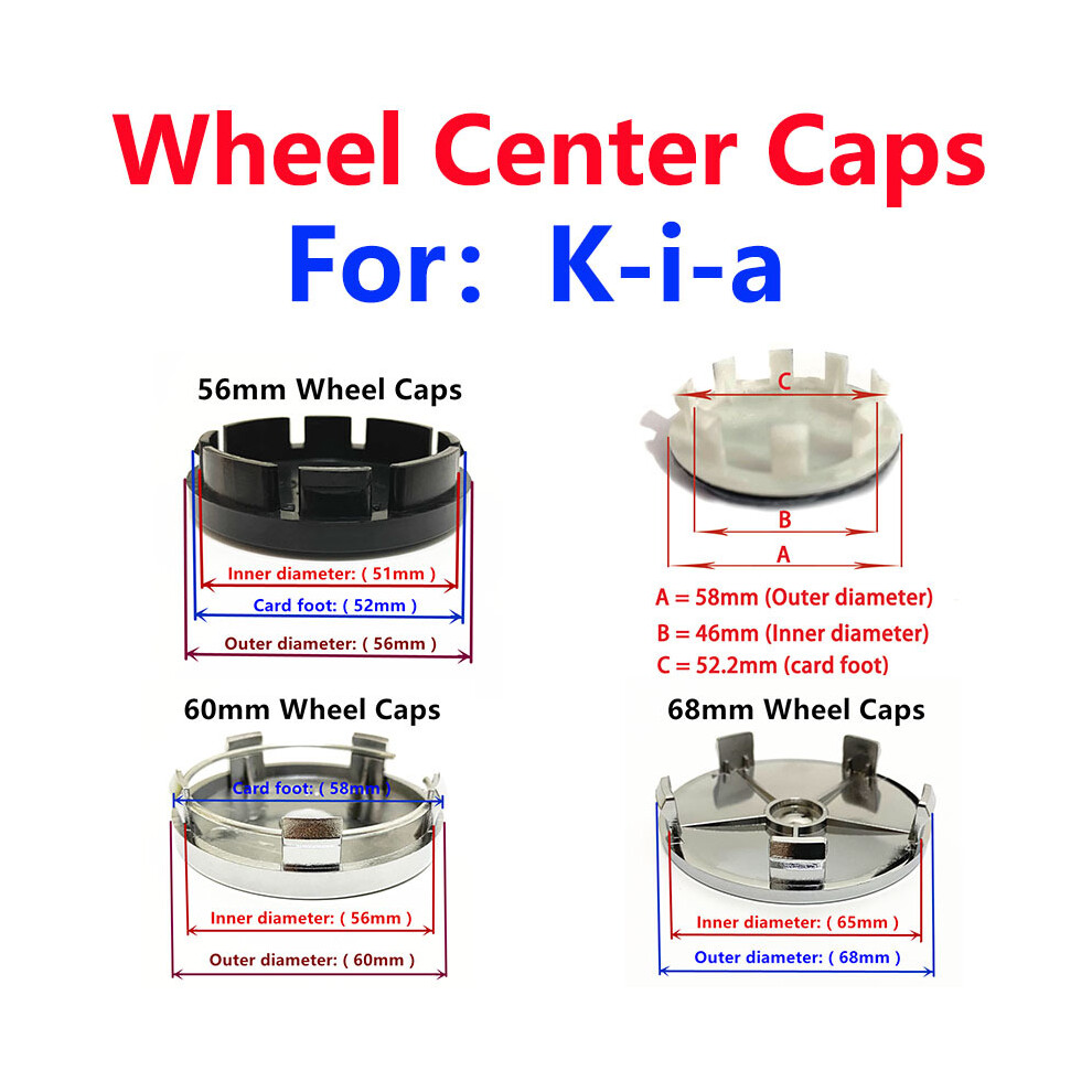 (60mm Black Red) 4pcs Black Silver Red 56mm 58mm 60mm 65mm 68mm Car Wheel Center Hub Caps-image-OPC-PDZJDMV-NEW