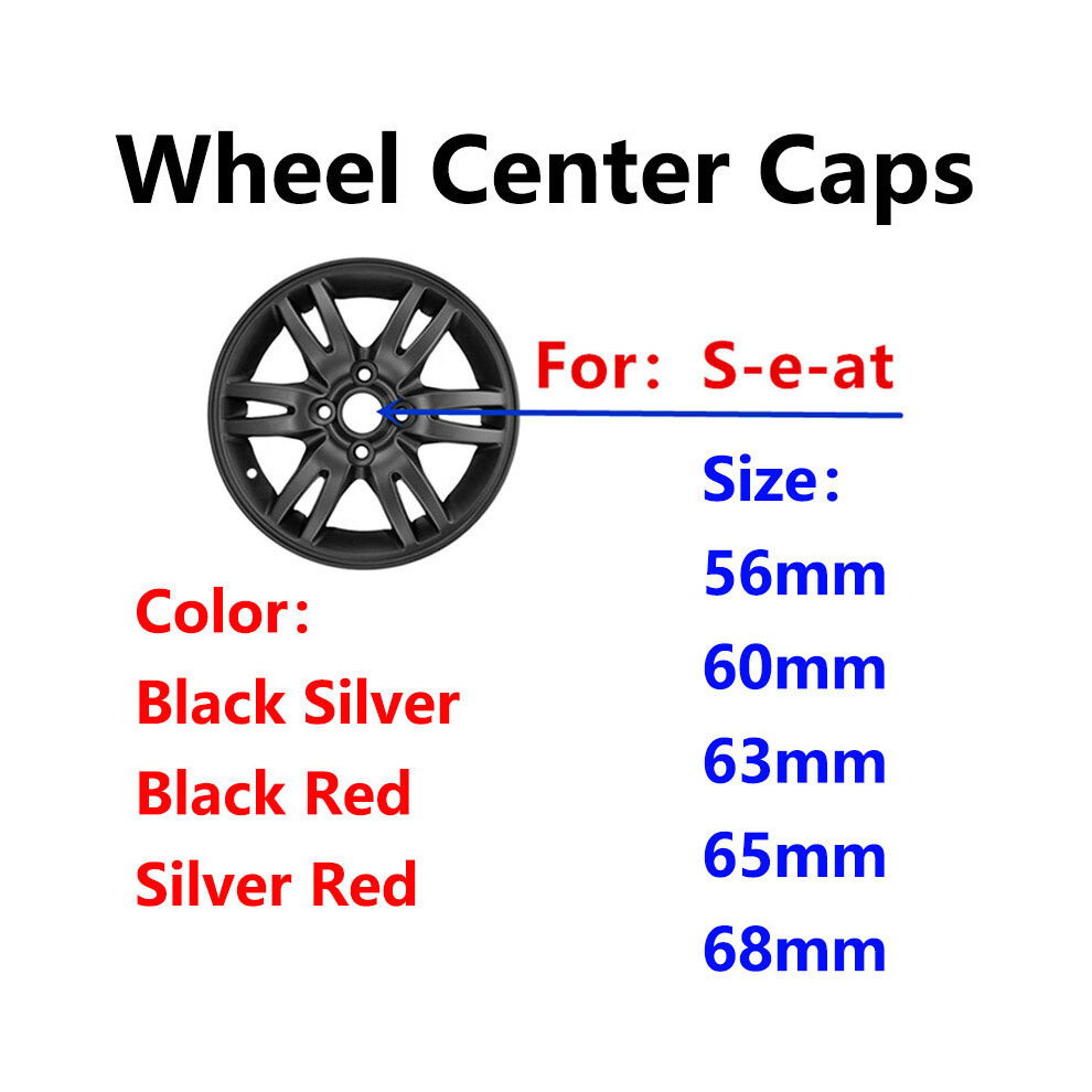 (60mm Black Silver) 4pcs Black Silver Red 56mm 60mm 63mm 65mm 68mm Car Wheel Center Hub Caps-image-OPC-PDZJDN9-NEW