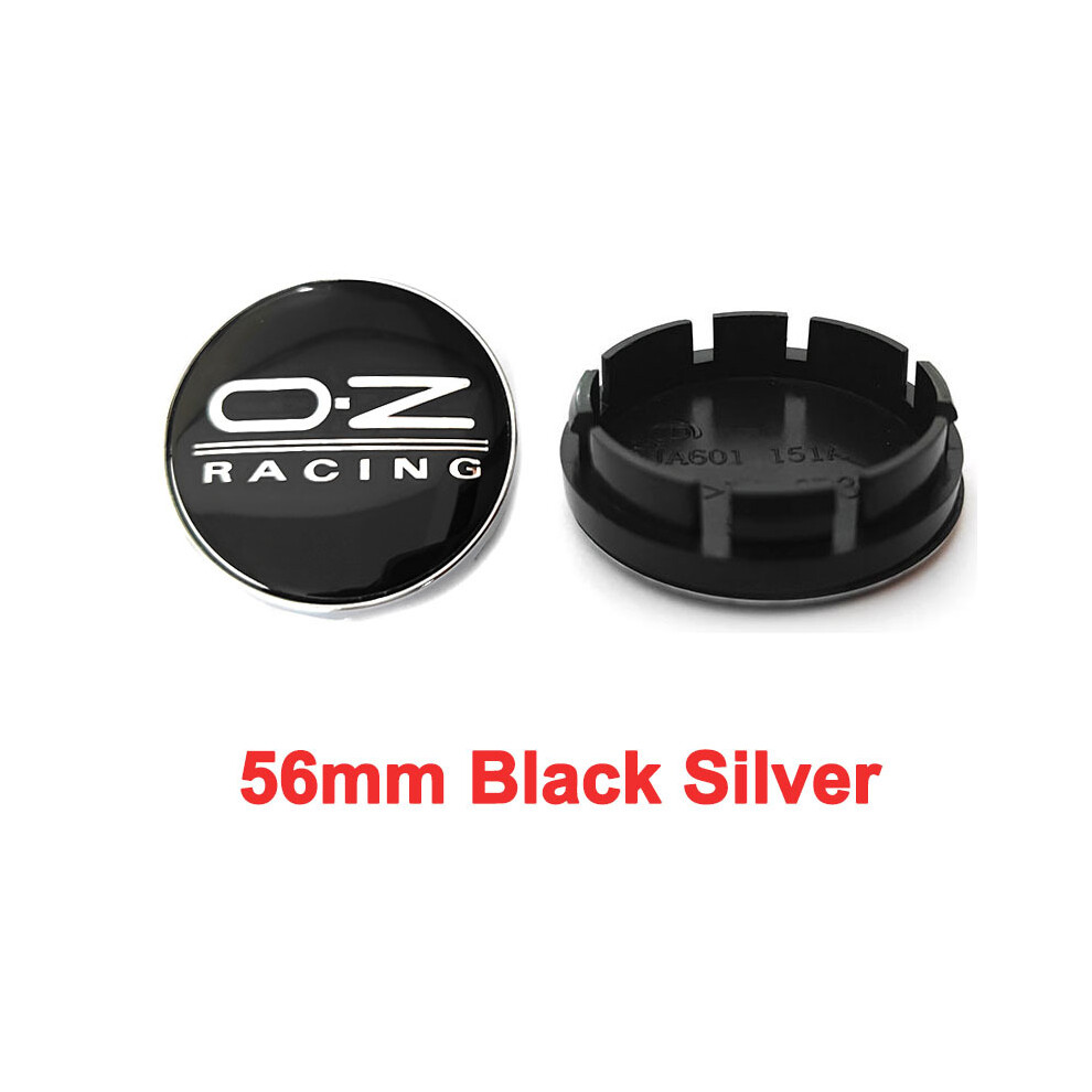 (56mm Black Silver) 4pcs ABS OZ 68 65 60 56 MM Car Wheel Hub Center Cover Rim Caps Logo Badge-image-OPC-PDZJDSN-NEW