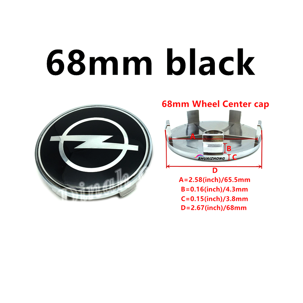(4pcs 68mm Black) 4pcs 56mm 59mm 60mm 64mm 68mm Car Wheel Hub Center Caps Rim Cover Opel-image-OPC-PDZJDV2-NEW
