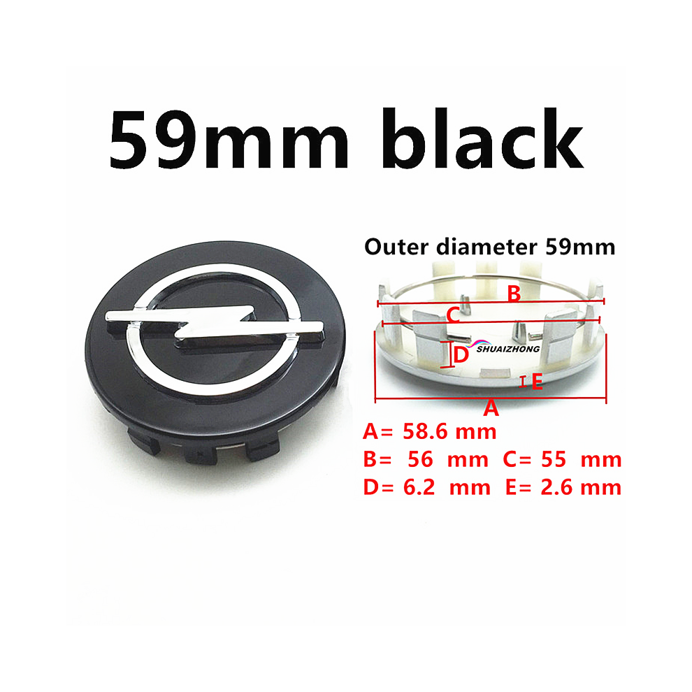 (4Pcs 59Mm ) 4Pcs 68Mm 64Mm 60Mm 59Mm 56Mm Auto Wheel Center Hub Caps Black/Silver 8105270350915