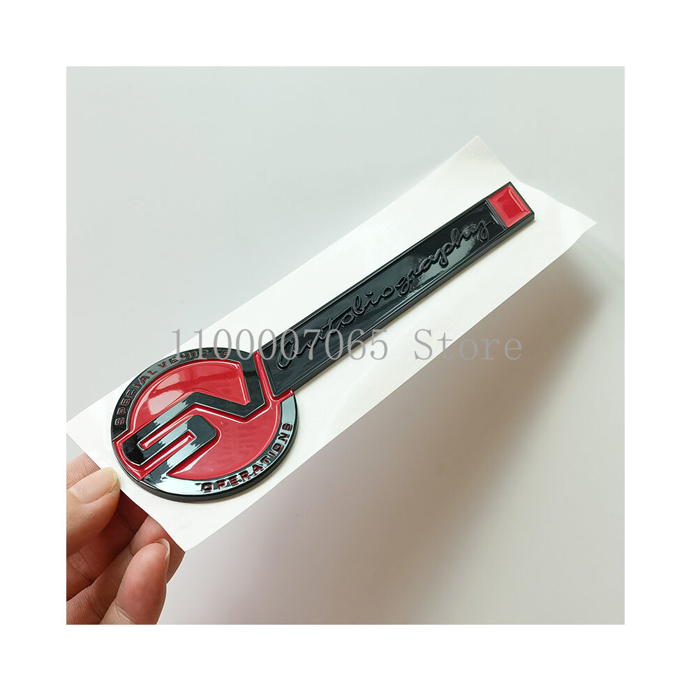 (Glossy Red) Abs Block Sv Special Vehicle Operation Autobiography Car Emblem Trunk Black/Red 8105270359154