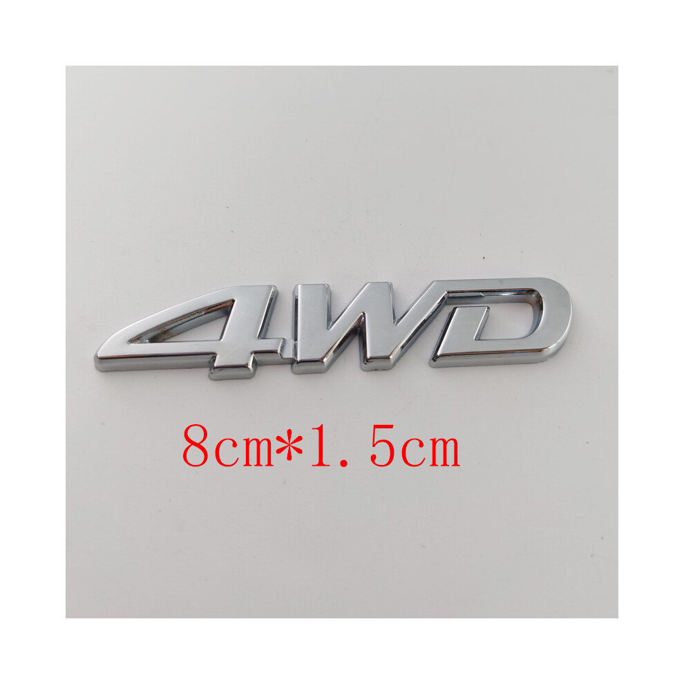 (4Wd-) 1Pcs 3D Abs Car Letter Rear Trunk Decals Emblem Badge Sticker Car Styling Silver 8105270364738