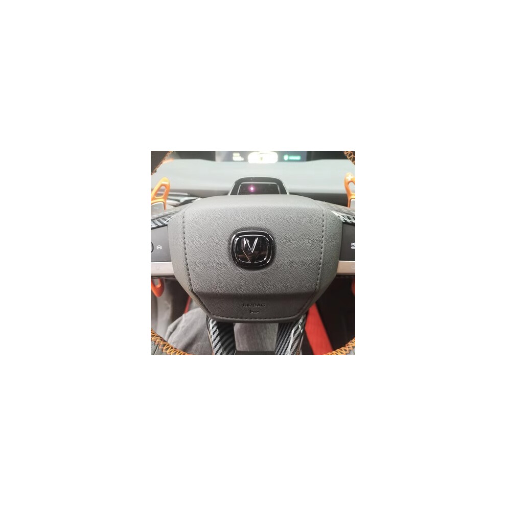 (Steering B 1Pc) Car Front Rear Carbon Logo Sticker For Changan Univ Black 8105270367920