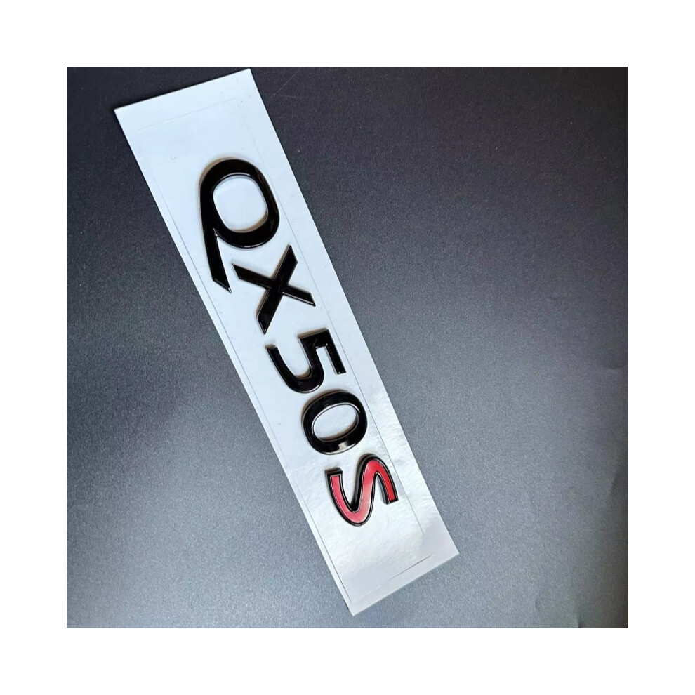 (Qx50s Red) 1Pcs 3D Abs For Infiniti Car Emblem Rear Trunk Decals Badge Sticker Decal Black/Red 8105270368385