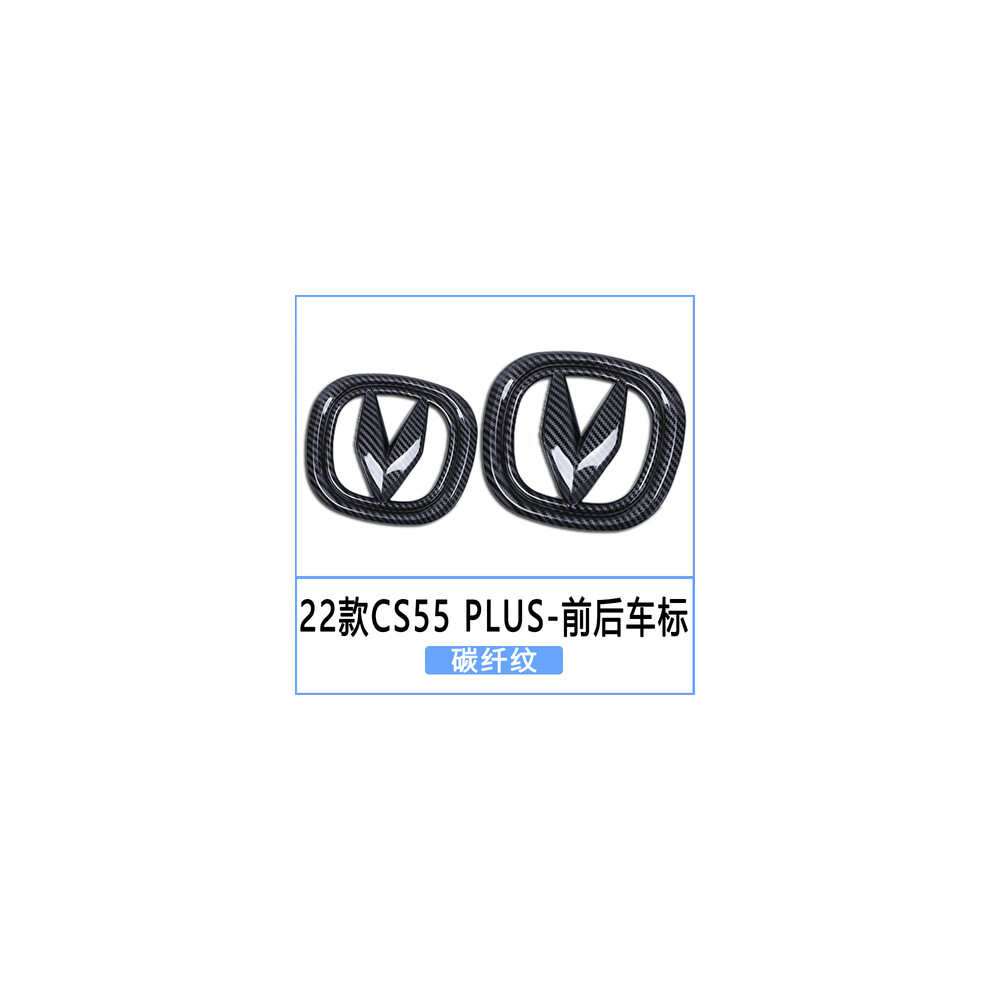 (Front Rear C 2Pcs) Car Logo Sticker For 2022 Changan Cs55 Plus Emblem Modification /Carbon Black 8105270369535