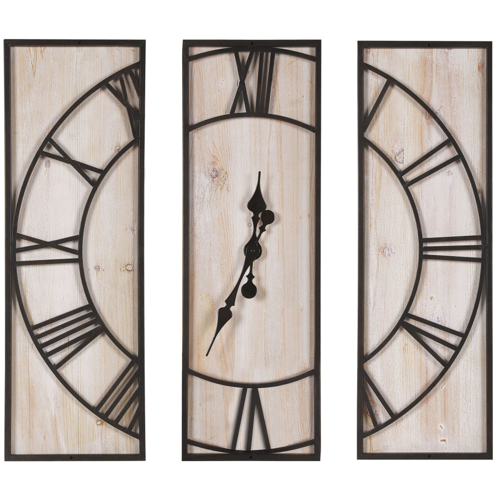 Wall Clock COATLAN 75 cm Wood Brown/ Black