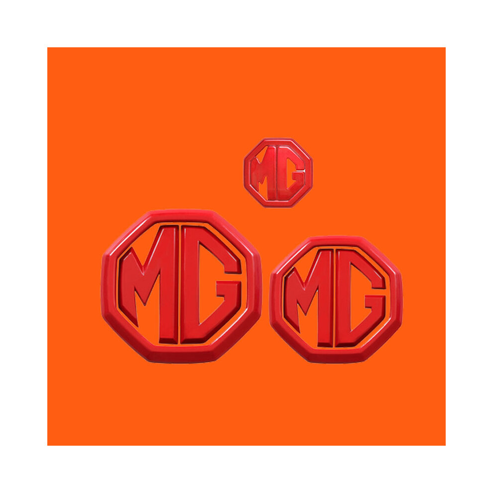 (-3Pcs) Car Logo Styling Stickers For Mg 6 Mg 4 Mg Zs Mg Hs Car Rear Emblem Front Red 8105270369825