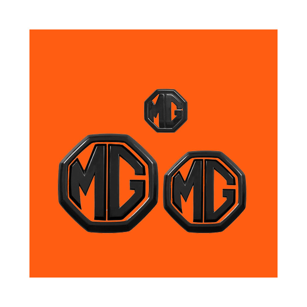 (-3Pcs) Car Logo Styling Stickers For Mg 6 Mg 4 Mg Zs Mg Hs Car Rear Emblem Front Black 8105270369788