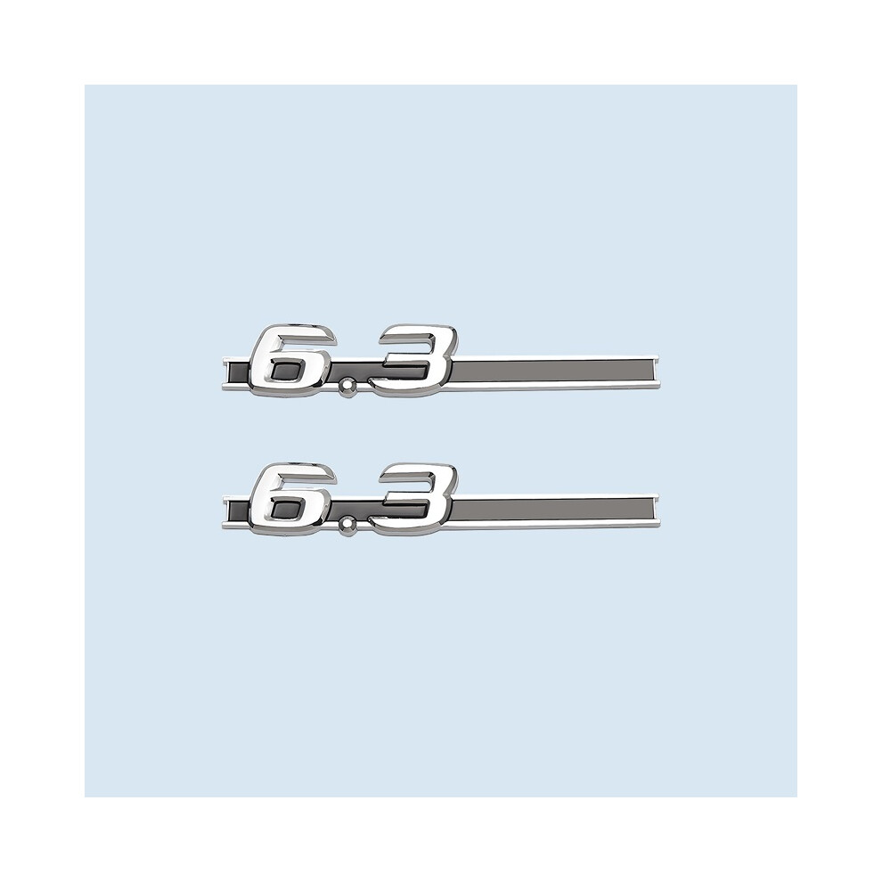 ( Silver) Chrome Glossy Letter C63 6.3 Fender Emblem Badge Car Sticker For Black/Silver 8105270377677