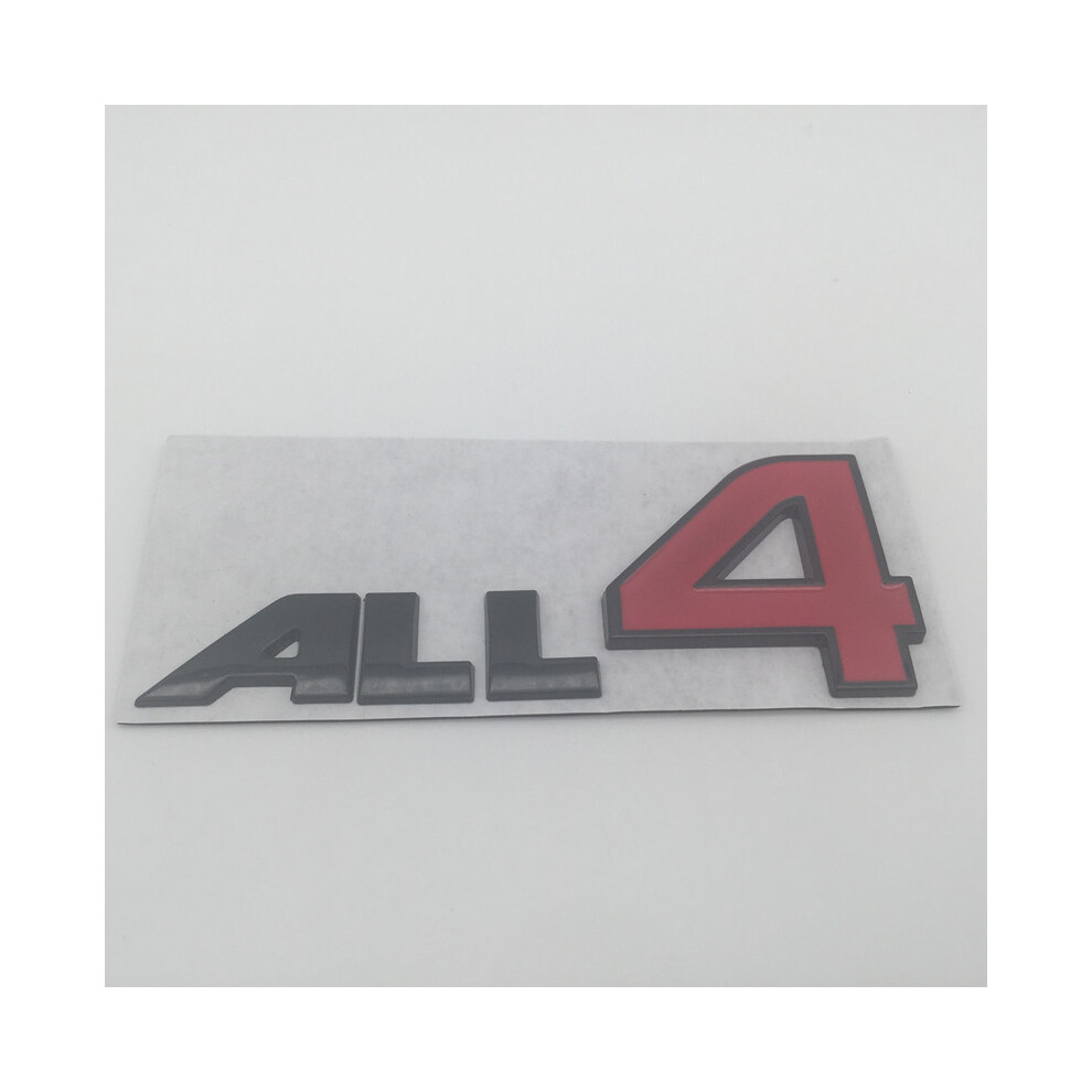 ( Red) 1Pcs 3D All4 Car Letter Rear Tail Trunk Decals Emblem Badge Sticker Decal Black/Red 8105270380592