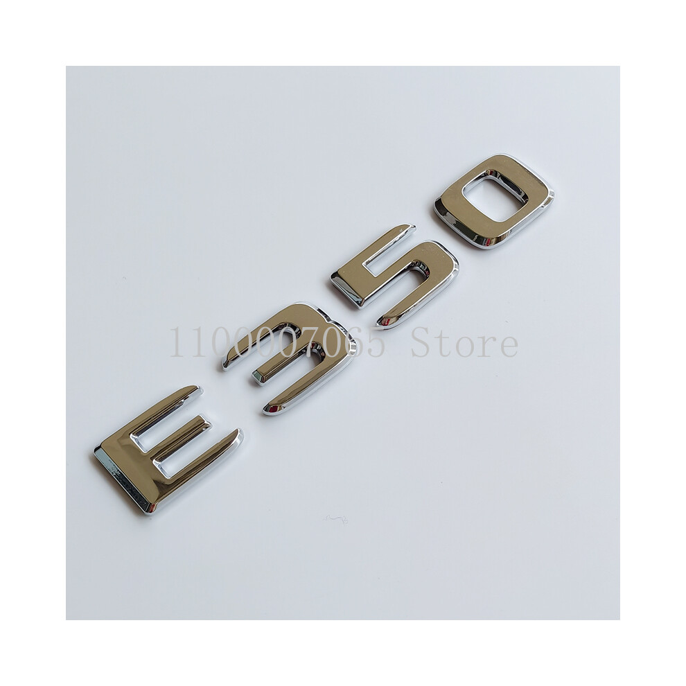 (E350) Chrome Letters E200 E260 E300 E400 E220d E350e E300de 4Matic Abs Emblem 8105270380110