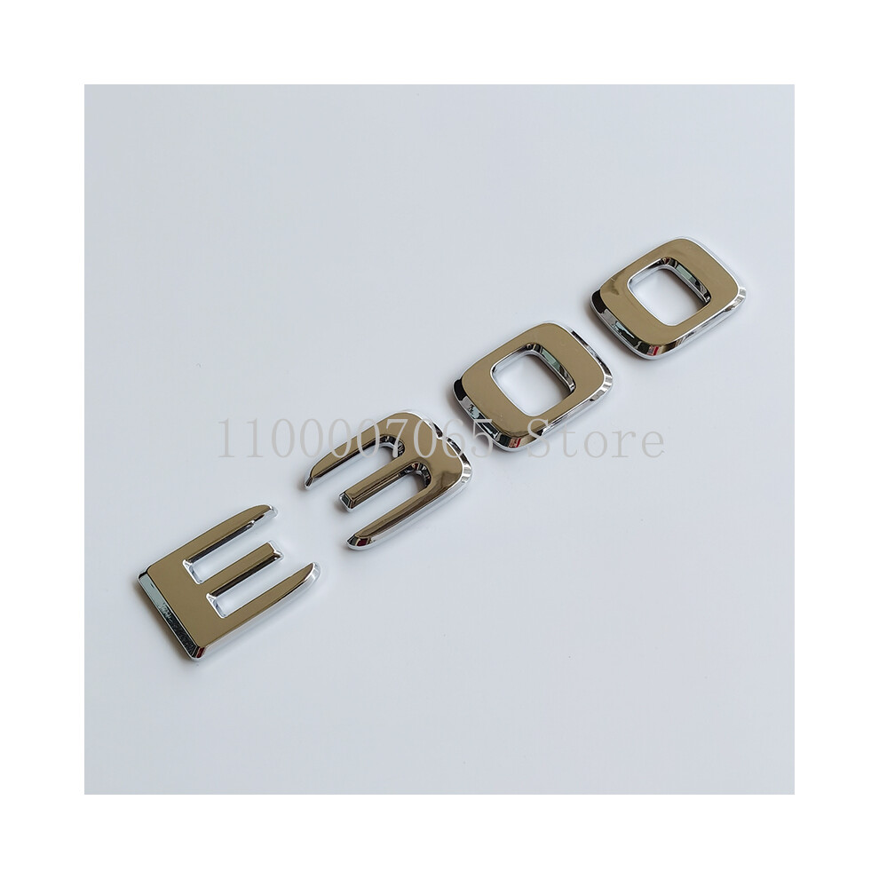 (E300) Chrome Letters E200 E260 E300 E400 E220d E350e E300de 4Matic Abs Emblem 8105270380097