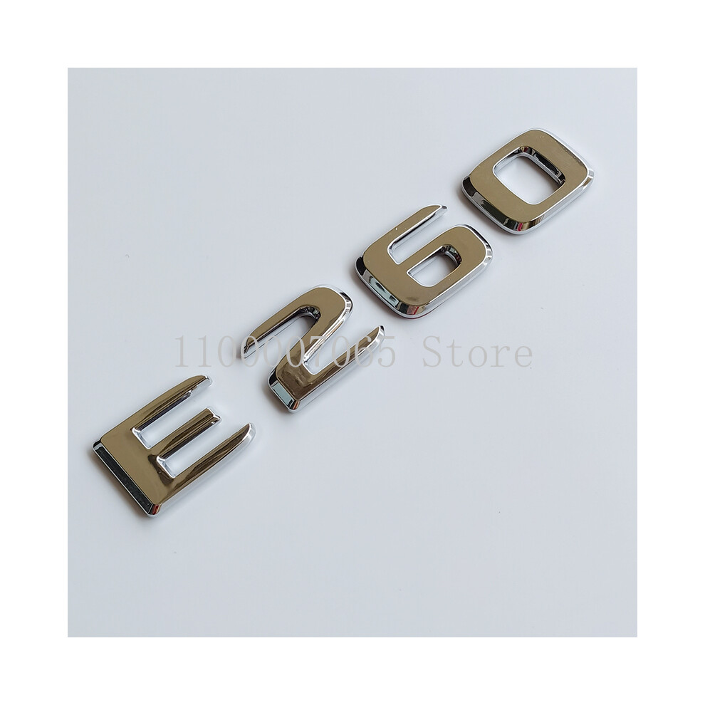 (E260) Chrome Letters E200 E260 E300 E400 E220d E350e E300de 4Matic Abs Emblem 8105270380080