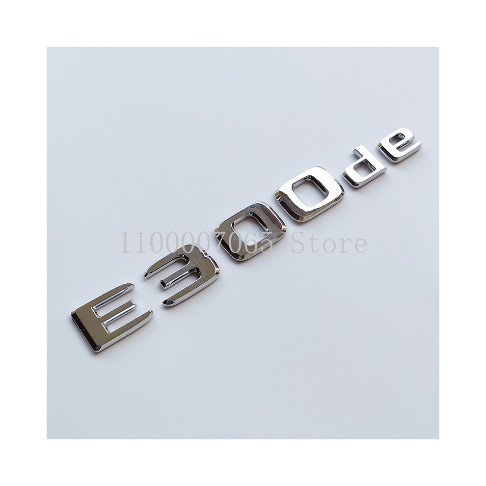 (E300de) Chrome Letters E200 E260 E300 E400 E220d E350e E300de 4Matic Abs Emblem 8105270380103