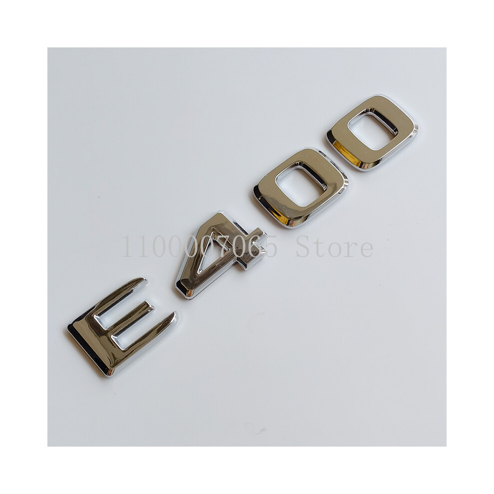 (E400) Chrome Letters E200 E260 E300 E400 E220d E350e E300de 4Matic Abs Emblem 8105270380134