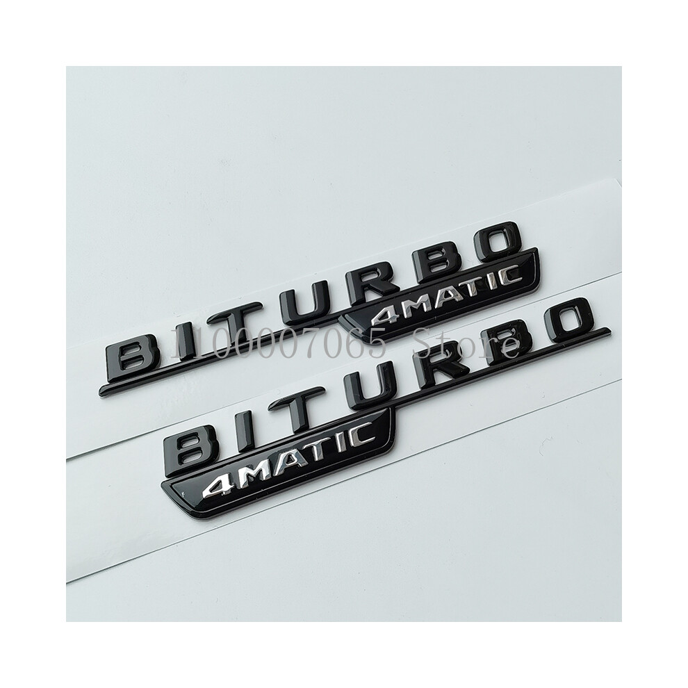 (Biturbo-4Matic Gloss, Biturbo-4Maticp Matt) Flat Letters Biturbo 4Matic 4Matic+ Plus Abs Emblem For Mercedes Benz 8105270384637