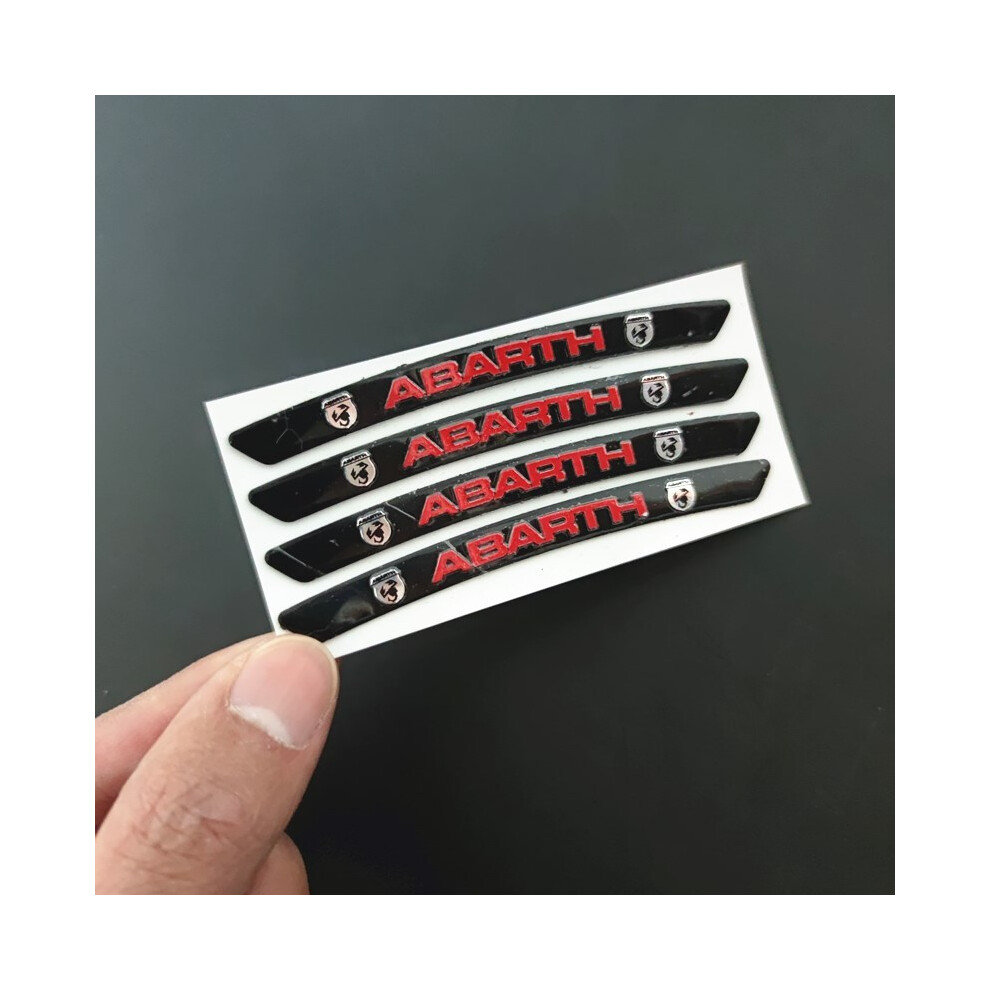 (Black) For Abarth 595 695 124 Spider Wheel Rim Stickers Car Logo Emblem Badge Black 8105270385764