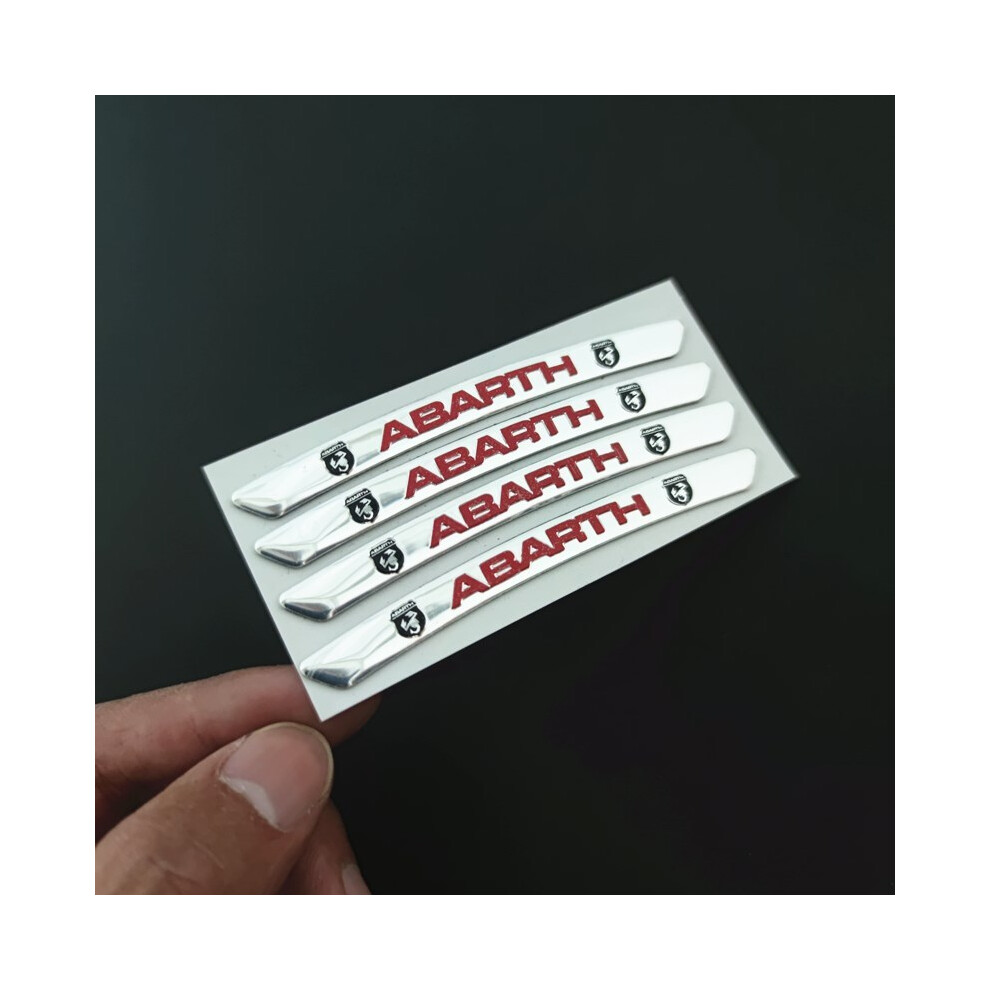 (Silver) For Abarth 595 695 124 Spider Wheel Rim Stickers Car Logo Emblem Badge Silver 8105270385771