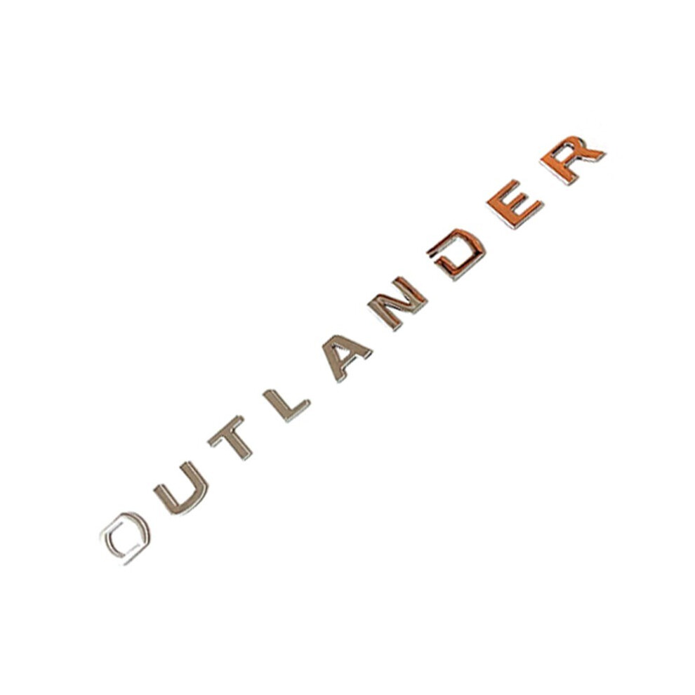 (Outlander ) For Mitsubishi Outlander Car 3D Letters Hood Emblem Logo Badge Car Stickers Silver 8105270392588