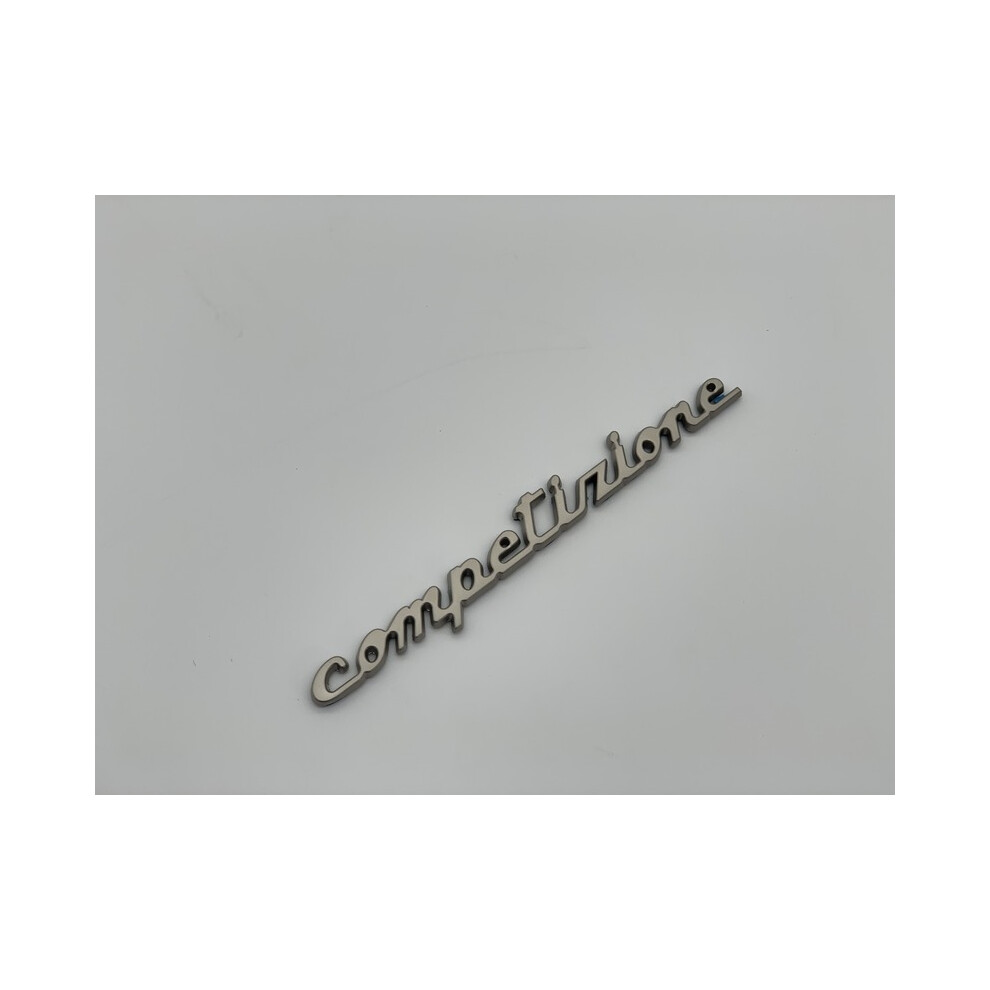 (Competizione Silvery) Genuine Metal 3D Badge Emblem Fiat Abarth 500 595 695 Competizione Logo Golden/Black 8105270398818