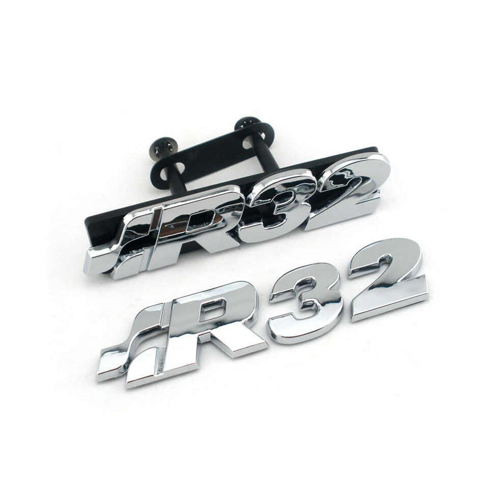 (R32 grill and trunk) Golf R32 Chrome Front Grille Badge Emblem GOLF TDI R 3.2L V6 Rear Boot