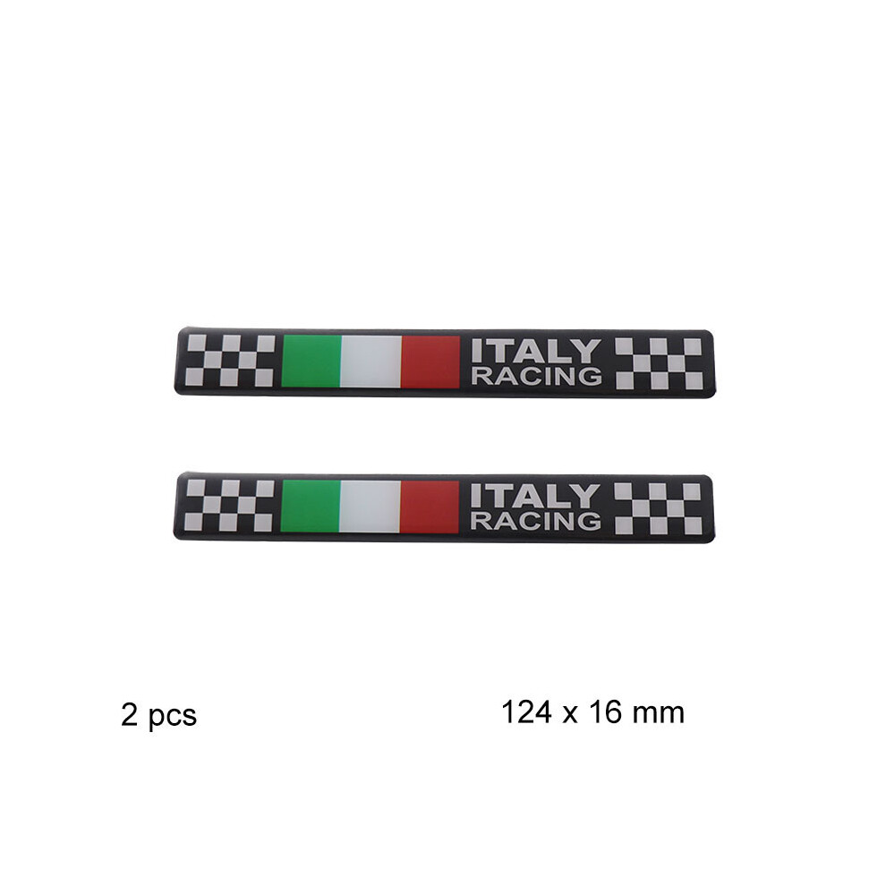 (Sdk018-Racing) Italian Italy Flag Racing Limited Edition Resin Fender Emblem Badge Car 8105270410435