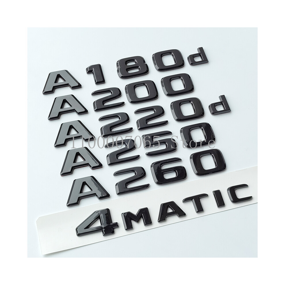 (2017 Glossy ) Letters A180 A200 A220 A250 A260 A180d A220d 4Matic Abs Emblem For Mercedes Black 8105270412255
