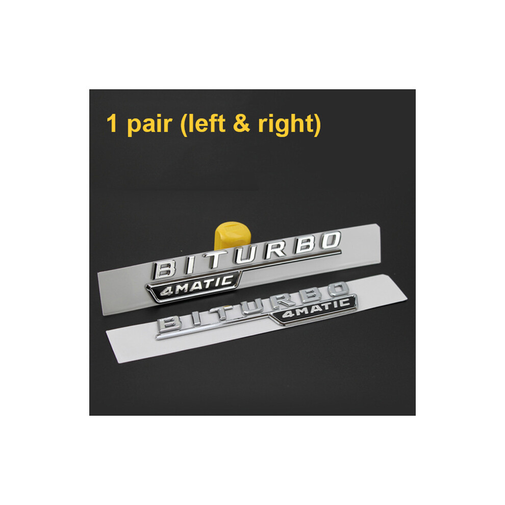 (Biturbo 4Matic Chrom) Letter Emblem For Mercedes Benz Amg V12biturbo V8 Biturbo 4Matic+ Turbo 8105270412026