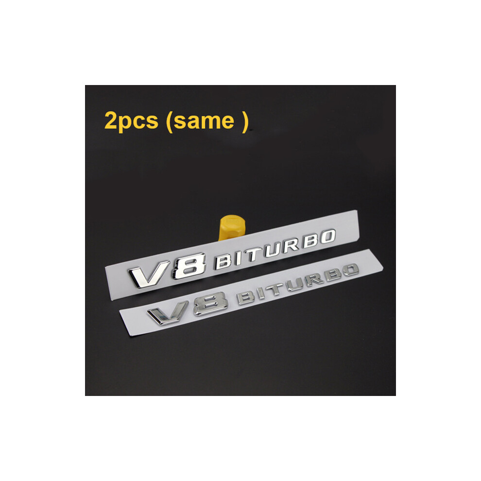 (V8 Biturbo Chrome) Letter Emblem For Mercedes Benz Amg V12biturbo V8 Biturbo 4Matic+ Turbo 8105270412187